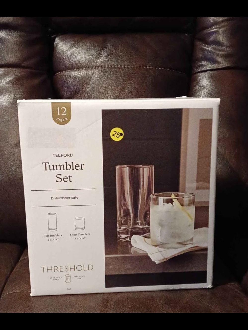 Threshold Telford 12-Piece Tumbler Set - Clear Glass